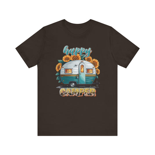 Happy Camper Sunflower Shirt – Cute Retro RV Camping Tee