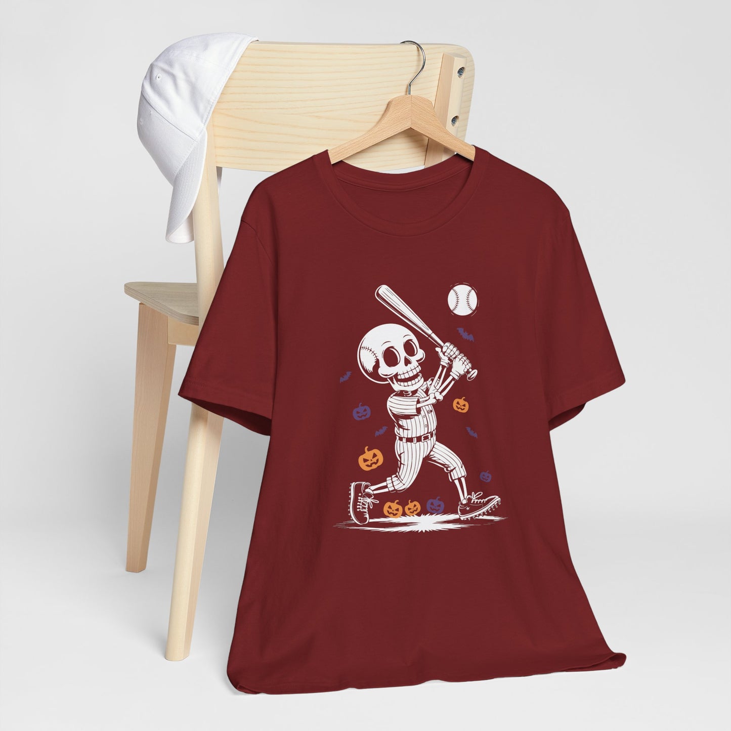 Skeleton Halloween Baseball T-shirt