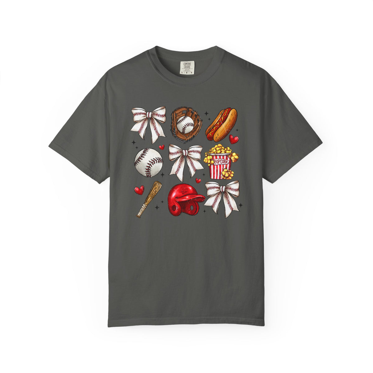 Baseball Bows & Sparkle T-Shirt | Cute Baseball Mom Collage Graphic Tee