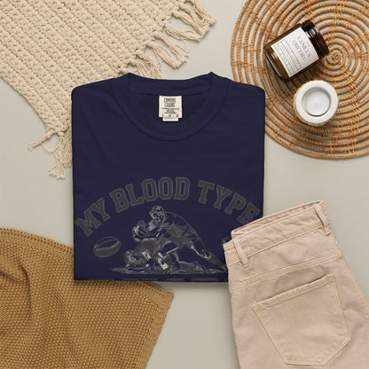 My Blood Type? Rugby Positive Version 2 T-Shirt 🏉 | Funny Rugby Enthusiast Tee