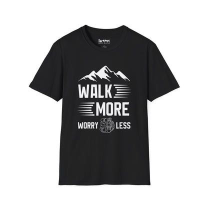 Walk More Worry Less T-Shirt 🚶‍♂️ | Motivational Walking Tee for Fitness & Nature Lovers