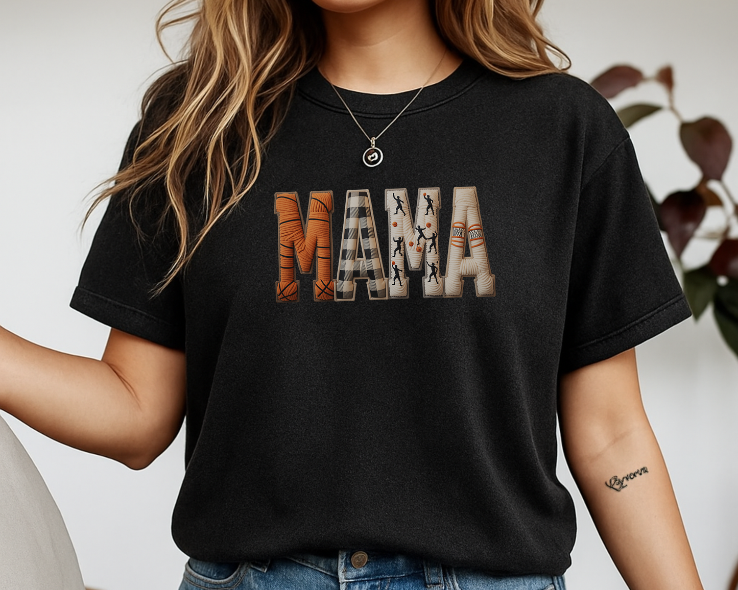 Faux Basketball Mama T-Shirt – Basketball Mom Graphic Tee | Game Day Mom Shirt